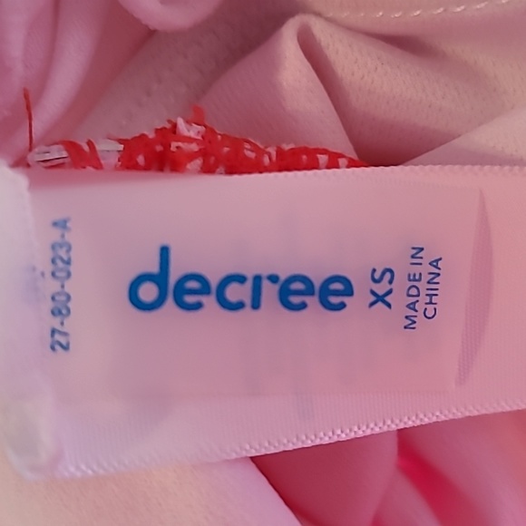 DECREE BRAND WOMENS ONE PIECE PINK AND RED SWIM SUIT WITH WRAP SKIRT SIZE XS - Picture 13 of 16